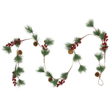 Northlight 6.5' Pre-Lit Pine and Berry Artificial Christmas
